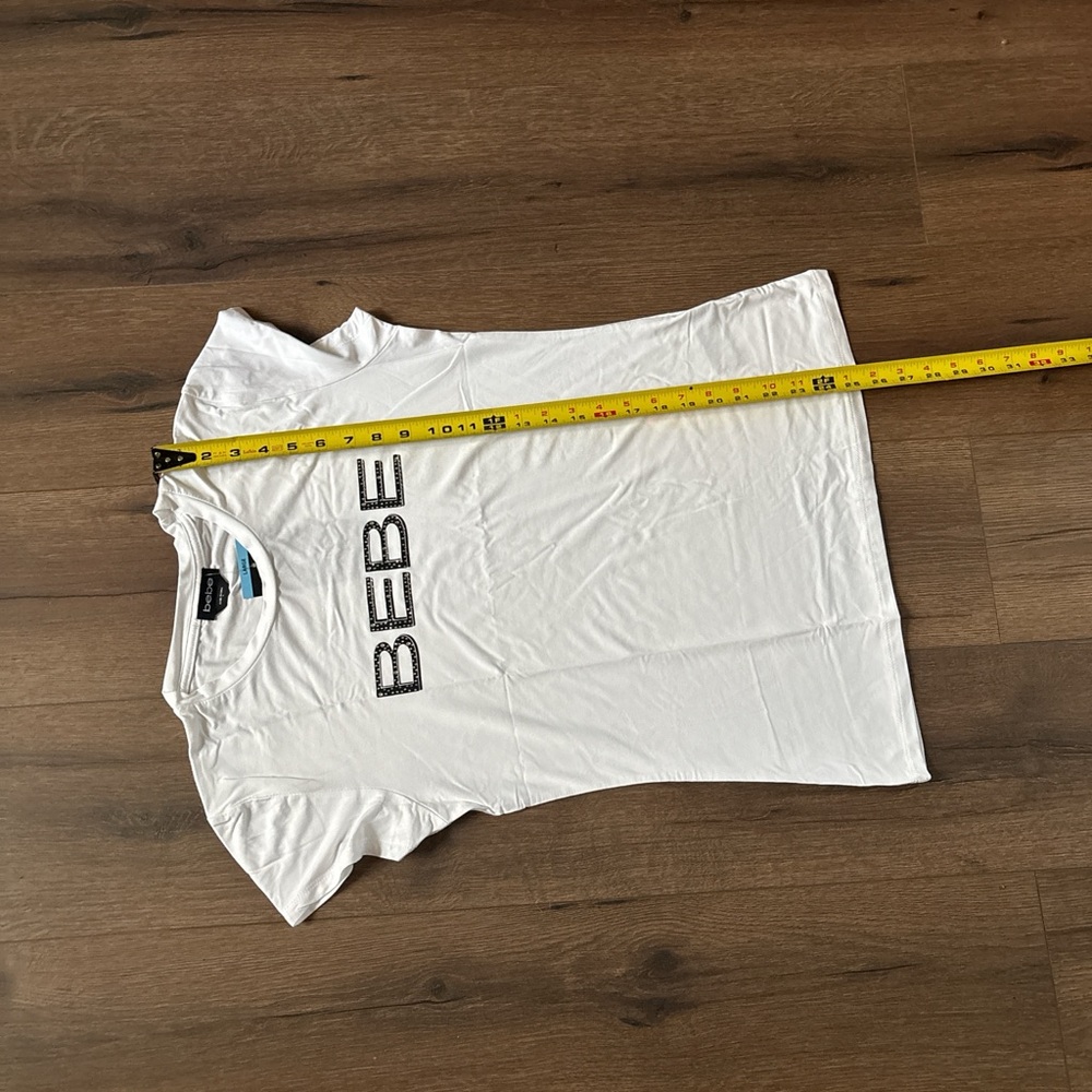 Bebe White Short Sleeve Tee - Picture 4 of 6